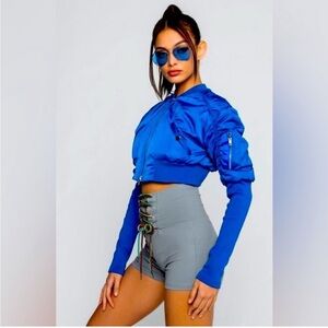 Blue cropped jacket Size Medium